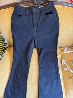 Rag & Bone Black High-Rise Wide Leg Jeans